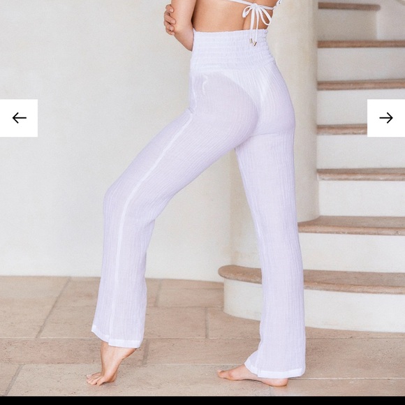 SAN ANDRES PANT WHITE CRINKLE MONDAY SWIM 🤍 - Picture 3 of 5